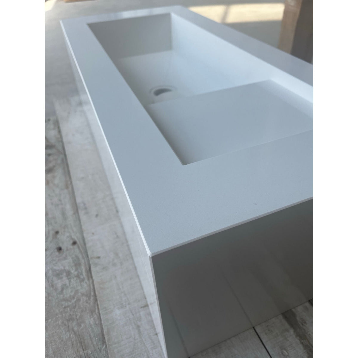 White Quartz Handcrafted Kitchen and Bathroom Sink - Engineered Stone Durability, photo 3 of 12