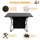 Foldable Camping Table With Storage Basket Rustproof Portable Aluminum Alloy Roll-Up Camping Table With Carrying Bag For Camping Hiking BBQ Picnic Fis by GBruno Store