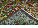 Maroon and Green Hand Knotted Traditional Large Design 8x10 wool area rug by The Rug Decor