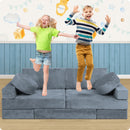 LX15 14pcs Modular Play Couch, Stone Gray