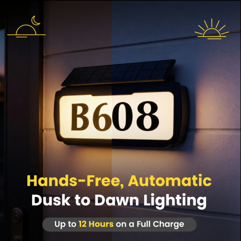 Address Sign House Number Solar Powered BICSSL-11, photo 2 of 11