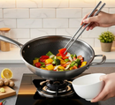 13.3″ Stainless Steel Wok Pan with Lid & Spatula – Nonstick – All Cooktops by 2Dropme