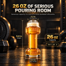 The Wine Savant 2-Set, Dumbbell Beer & Whiskey Glasses, Giant Lifting Beers 26oz Glass