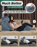 LX5 4-Piece Support for Shoulder & Upper Body Rest, Orthopedic Bed Wedge Pillow Set, Stone Navy