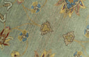 Traditional Oushak Design Green, Blue And Rust 6.5x8 Hand Knotted wool rug