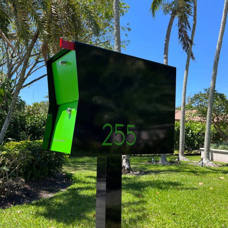 NEW! The Retrobox Locking Package Dropbox in JET BLACK - Modern Mailbox