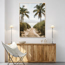 Tropical Beach Wall Art Canvas Print – Framed Coastal Palm