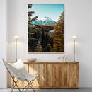 Mountain Landscape Wall Art Canvas Print – Framed Snowy