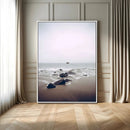 Moody Seascape Wall Art Canvas Print – Framed Neutral Foggy by MyGreatCanvas | Canvas Wall Art Prints | Photo Prints & Wall Decor