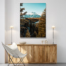 Mountain Landscape Wall Art Canvas Print – Framed Snowy