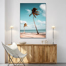 Tropical Beach Wall Art Canvas Print – Framed Coastal Palm