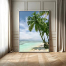 Tropical Beach Palm Trees Canvas Print – Framed Island