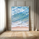 Aerial Ocean Waves Wall Art – Framed Tranquil Beach Canvas by MyGreatCanvas | Canvas Wall Art Prints | Photo Prints & Wall Decor