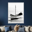 Minimal Boat Wall Art Canvas Print – Black and White Coastal by MyGreatCanvas | Canvas Wall Art Prints | Photo Prints & Wall Decor