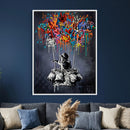 Banksy Inspired Boy Swing Wall Art Canvas Print by MyGreatCanvas | Canvas Wall Art Prints | Photo Prints & Wall Decor