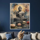 Serene Buddha with Lotus Flowers | Tranquil Meditation Art | by MyGreatCanvas | Canvas Wall Art Prints | Photo Prints & Wall Decor