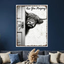 Funny Highland Cow Bathroom Wall Art Canvas Print, Are You by MyGreatCanvas | Canvas Wall Art Prints | Photo Prints & Wall Decor