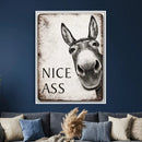 Funny Donkey Bathroom Wall Art Canvas Print, Nice Ass Farm by MyGreatCanvas | Canvas Wall Art Prints | Photo Prints & Wall Decor