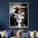 Texas Longhorn Cow Toilet Paper Canvas Wall Art, Funny by MyGreatCanvas | Canvas Wall Art Prints | Photo Prints & Wall Decor