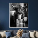 Highland Cow Toilet Paper Canvas Wall Art, Funny Bathroom by MyGreatCanvas | Canvas Wall Art Prints | Photo Prints & Wall Decor