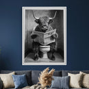 Funny Bathroom Canvas Wall Art, Texas Longhorn on Toilet by MyGreatCanvas | Canvas Wall Art Prints | Photo Prints & Wall Decor