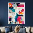Blue Teal Abstract Canvas Wall Art, Modern Textured Painting Print, Navy Orange White Contemporary Art, Neutral Living Room Decor, Office Art by MyGreatCanvas | Canvas Wall Art Prints | Photo Prints & Wall Decor