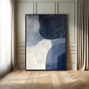 Navy Abstract Wall Art Canvas Print – Framed Minimal Lineart