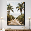 Tropical Beach Wall Art Canvas Print – Framed Coastal Palm