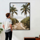 Tropical Palm Wall Art – Sandy Pathway Canvas Print, Ocean by MyGreatCanvas | Canvas Wall Art Prints | Photo Prints & Wall Decor
