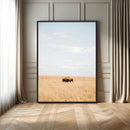 Minimalist Nature Wall Art Canvas Print – Framed Bison
