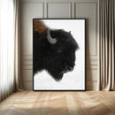 Western Rustic Wall Art Canvas Print – Framed Buffalo Black