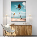 Tropical Beach Wall Art Canvas Print – Framed Coastal Palm