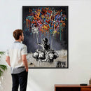 Banksy Inspired Boy Wall Art Canvas Print, Graffiti Balloon by MyGreatCanvas | Canvas Wall Art Prints | Photo Prints & Wall Decor