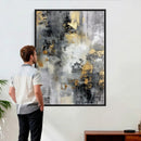 Gray Gold Abstract Wall Art Canvas Print, Textured Modern by MyGreatCanvas | Canvas Wall Art Prints | Photo Prints & Wall Decor