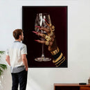 Black Woman Holding Elegant Wine Glass Art, Black Girl Art, by MyGreatCanvas | Canvas Wall Art Prints | Photo Prints & Wall Decor