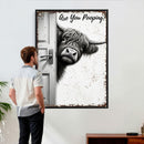 Funny Highland Cow Bathroom Wall Art Canvas Print, Are You by MyGreatCanvas | Canvas Wall Art Prints | Photo Prints & Wall Decor