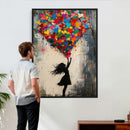 Banksy Street Art Canvas Wall Art, Girl Heart Balloons by MyGreatCanvas | Canvas Wall Art Prints | Photo Prints & Wall Decor