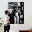 Highland Cow Toilet Paper Canvas Wall Art, Funny Bathroom by MyGreatCanvas | Canvas Wall Art Prints | Photo Prints & Wall Decor