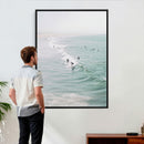 Surfers on Waves Canvas Wall Art, Aerial Ocean Photography by MyGreatCanvas | Canvas Wall Art Prints | Photo Prints & Wall Decor