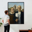 Funny Bathroom Canvas Wall Art, Grant Wood American Gothic by MyGreatCanvas | Canvas Wall Art Prints | Photo Prints & Wall Decor