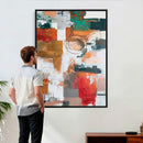 Blue Teal Abstract Canvas Wall Art, Modern Textured Painting Print, Navy Orange White Contemporary Art, Neutral Living Room Decor, Office Art by MyGreatCanvas | Canvas Wall Art Prints | Photo Prints & Wall Decor