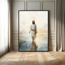 Jesus Walking on Water Wall Art Canvas Print, Christian Wall