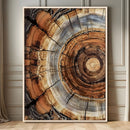Tree Rings Wall Art Canvas Print – Rustic Wood Texture