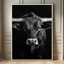 Texas Longhorn Wall Art Canvas Print – Monochrome Horned