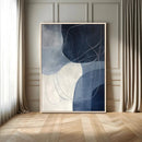 Navy Abstract Wall Art Canvas Print – Framed Minimal Lineart