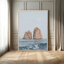 Faraglioni Capri Wall Art Canvas Print – Framed Serene Ocean