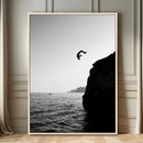 Cliff Jumping Silhouette Wall Art Canvas Print – Framed by MyGreatCanvas | Canvas Wall Art Prints | Photo Prints & Wall Decor