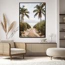 Tropical Beach Wall Art Canvas Print – Framed Coastal Palm