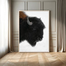 Western Rustic Wall Art Canvas Print – Framed Buffalo Black