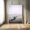 Moody Seascape Wall Art Canvas Print – Framed Neutral Foggy by MyGreatCanvas | Canvas Wall Art Prints | Photo Prints & Wall Decor